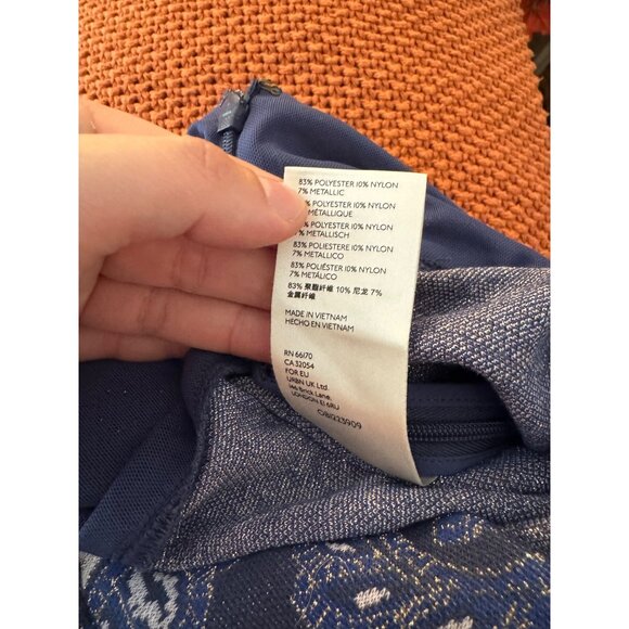 Anthropologie Maeve Maria Paisley Blue Wide Leg Boho Pant Womens Size 10 - Picture 4 of 4